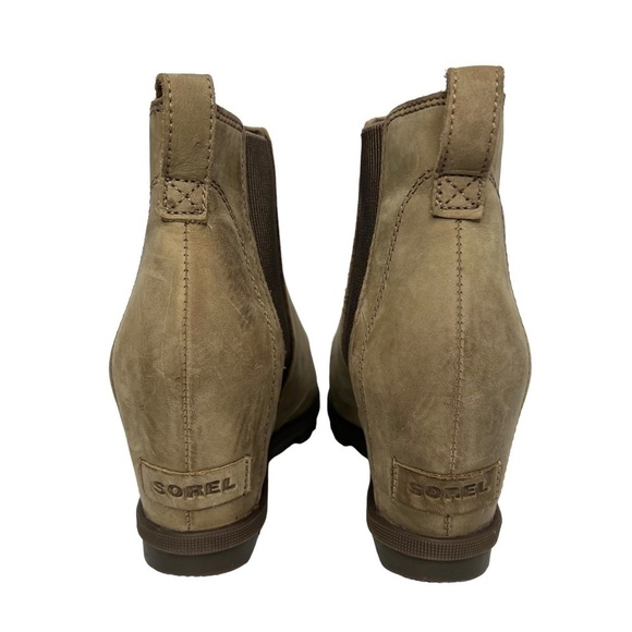 Sorel Joan of Arctic Wedge II Chelsea Boot Waterproof Suede Tan Size 11 - Picture 6 of 10